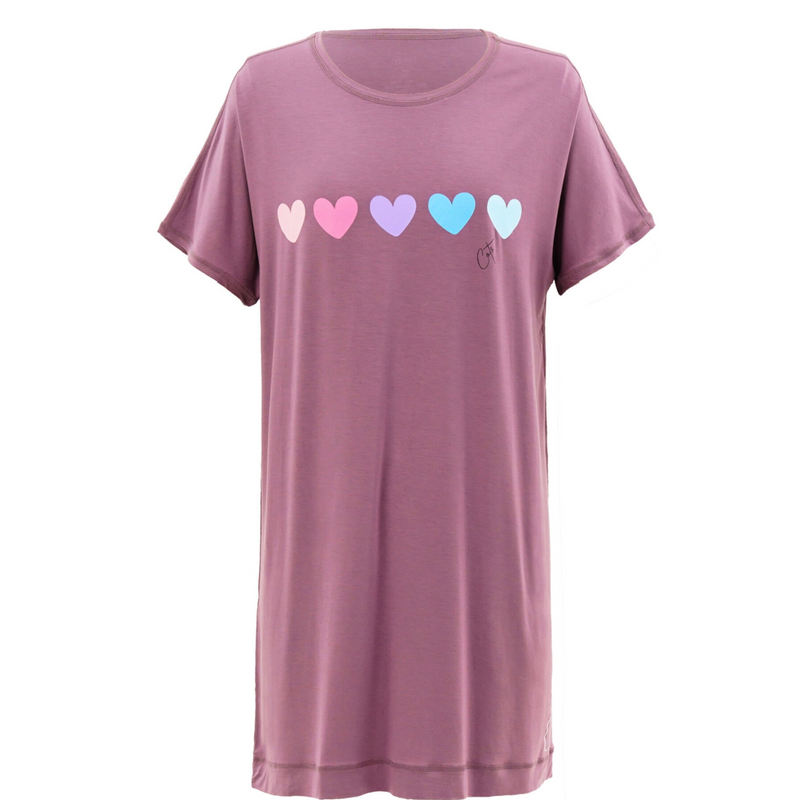 Product shot of plum sweetheart nightdress - nightdresses for women and kids - from Comfort on the Spectrum.