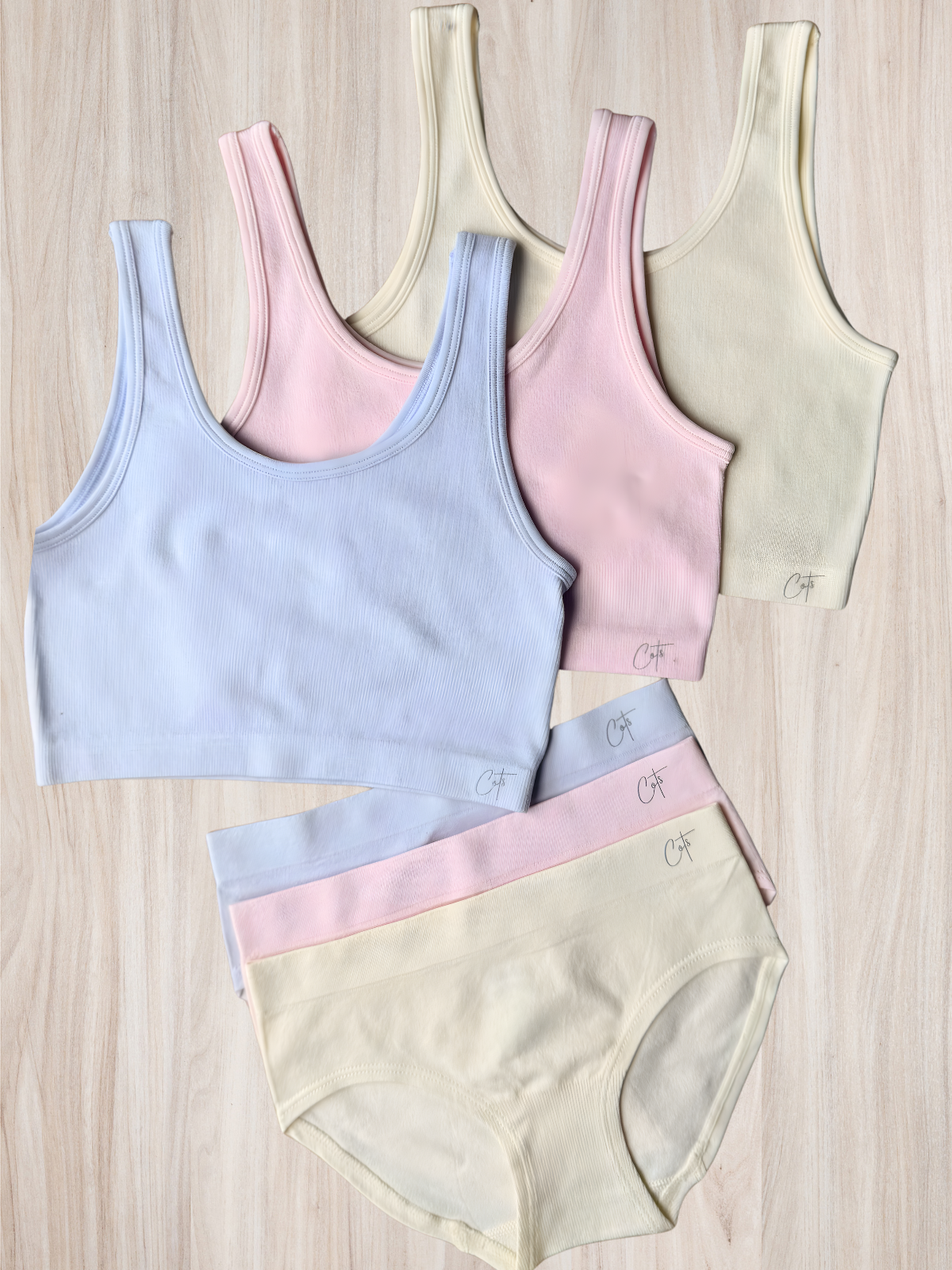 SkinSense Crop Tops in pastel colours, sensory-friendly underwear made with no tags or irritating seams.