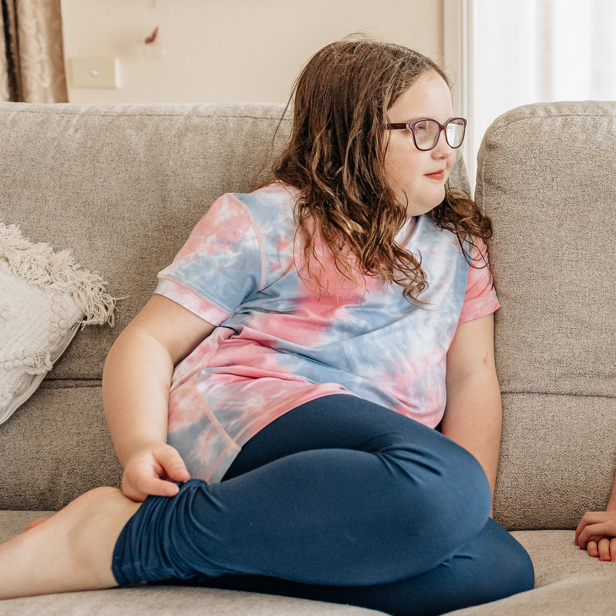 Leggings (Kids)-leggings - sensory friendly-Comfort on the Spectrum-Navy-14-Comfort on the Spectrum