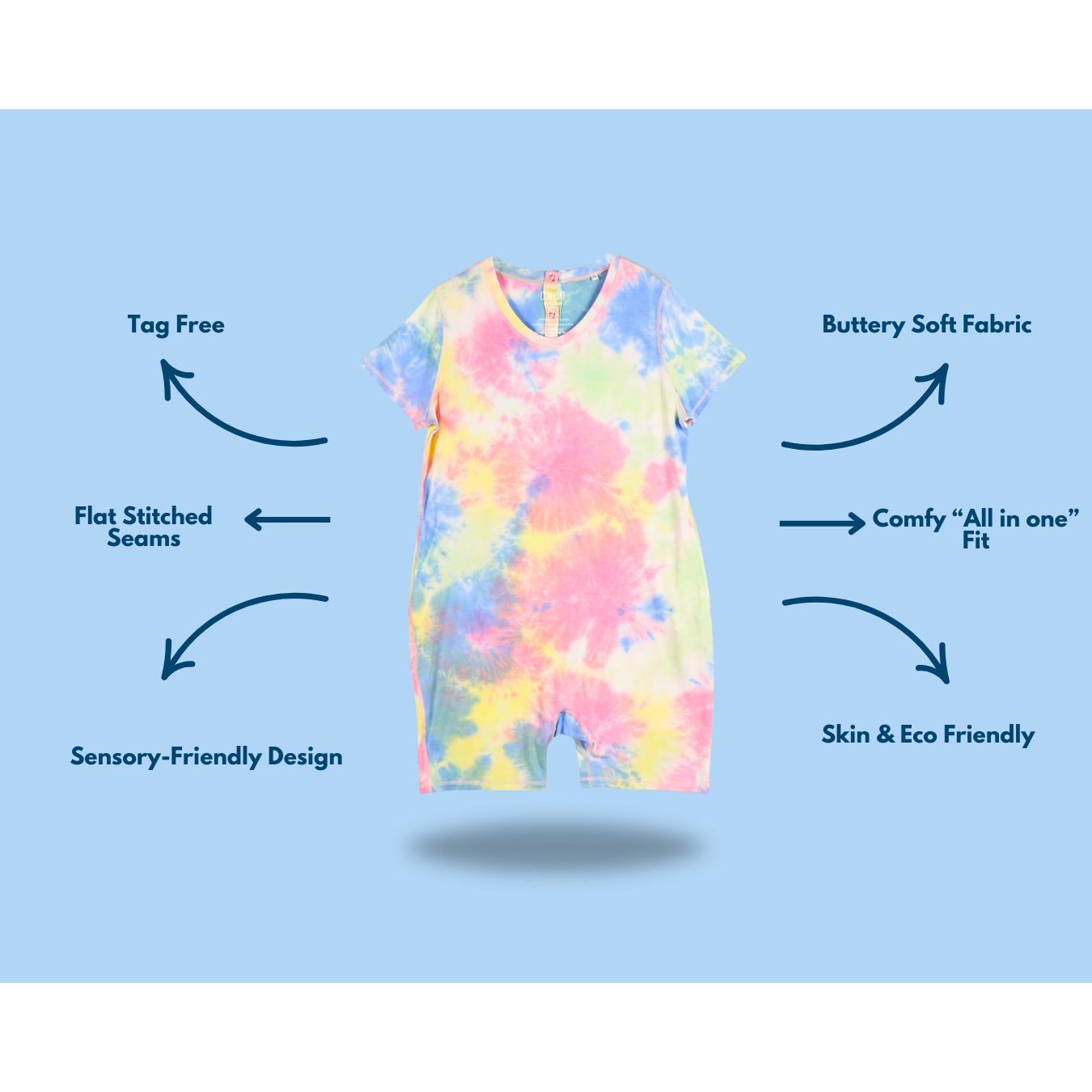 Kids Playsuit from Comfort on the Spectrum with sensory features.