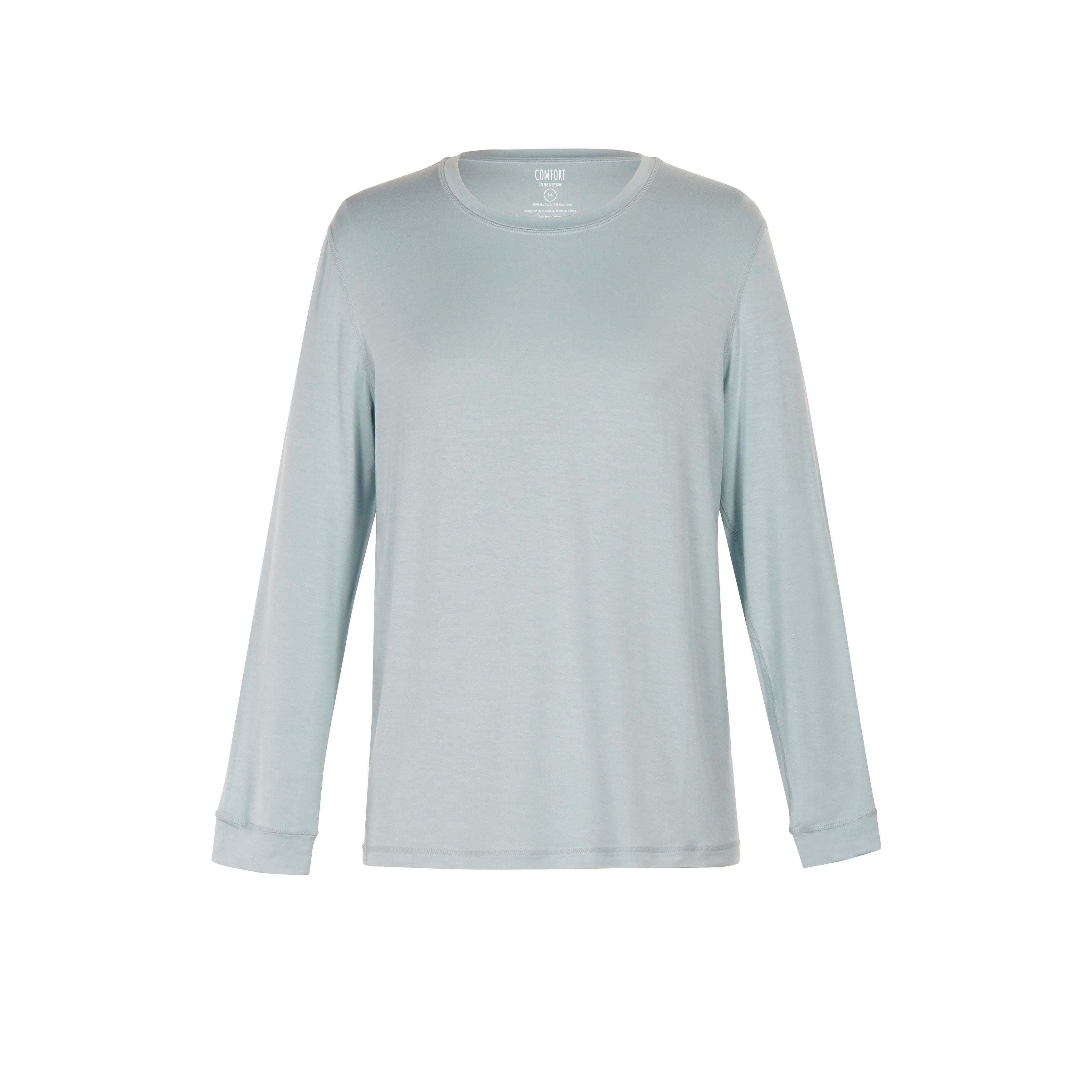 Product Image of Light Blue Long Sleeve Tops for kids from Comfort on the Spectrum.