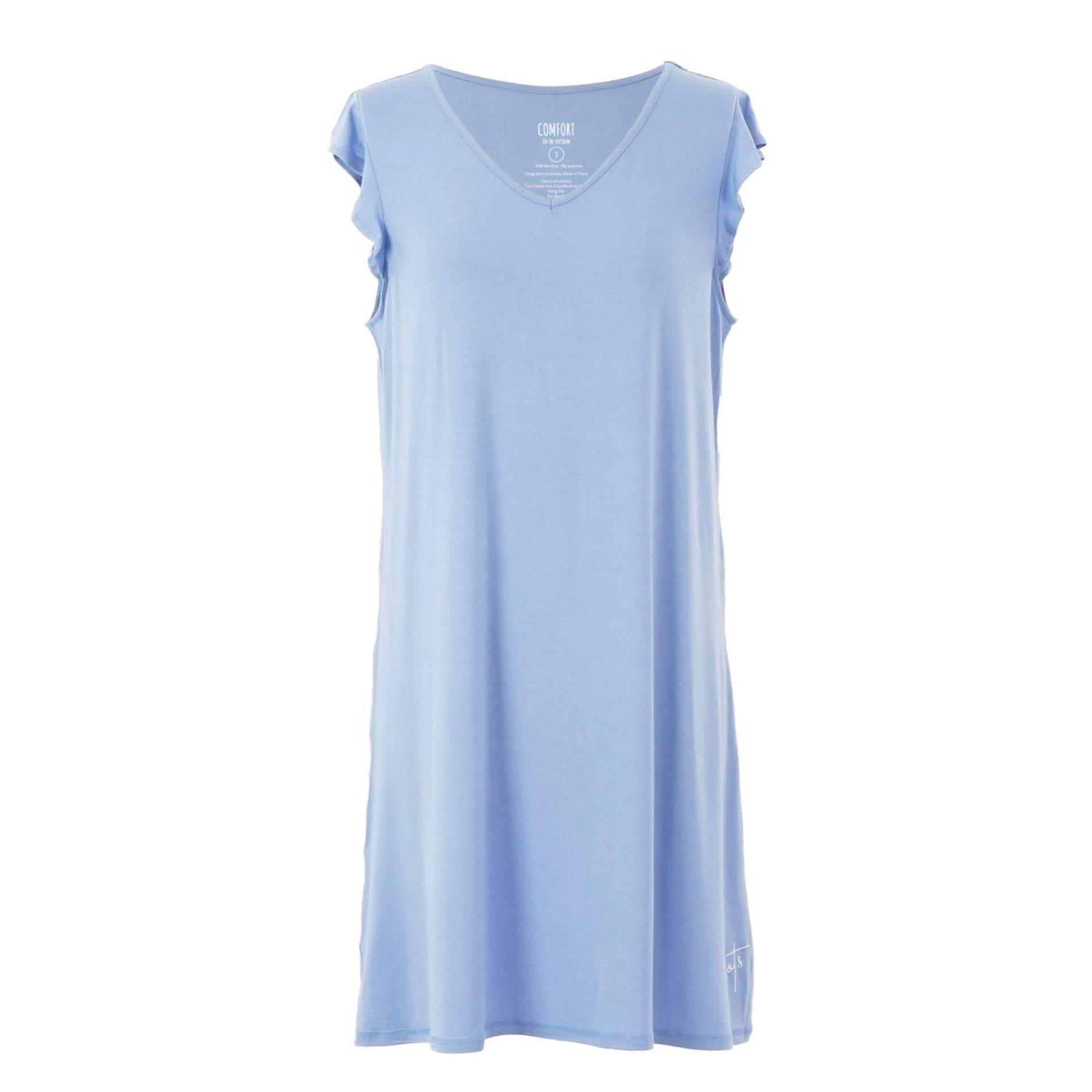 Product photo of blueberry breeze - Sleeveless Ladies Nighties in Australia from Comfort on the Spectrum.