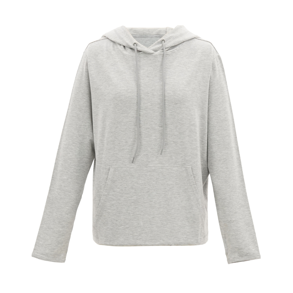 Product photo of the grey marle sensory hoodie from Comfort on the Spectrum.