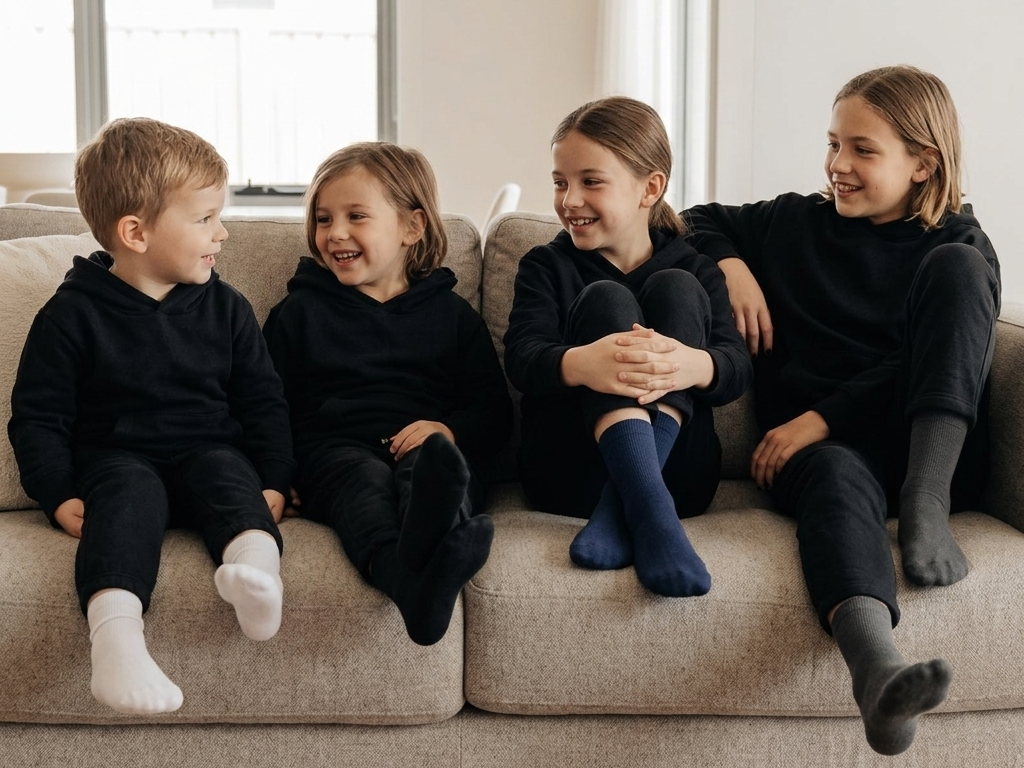 Kids Classic Soothe Step™ Sensory Socks - 3 Pack (Black, White, Navy)