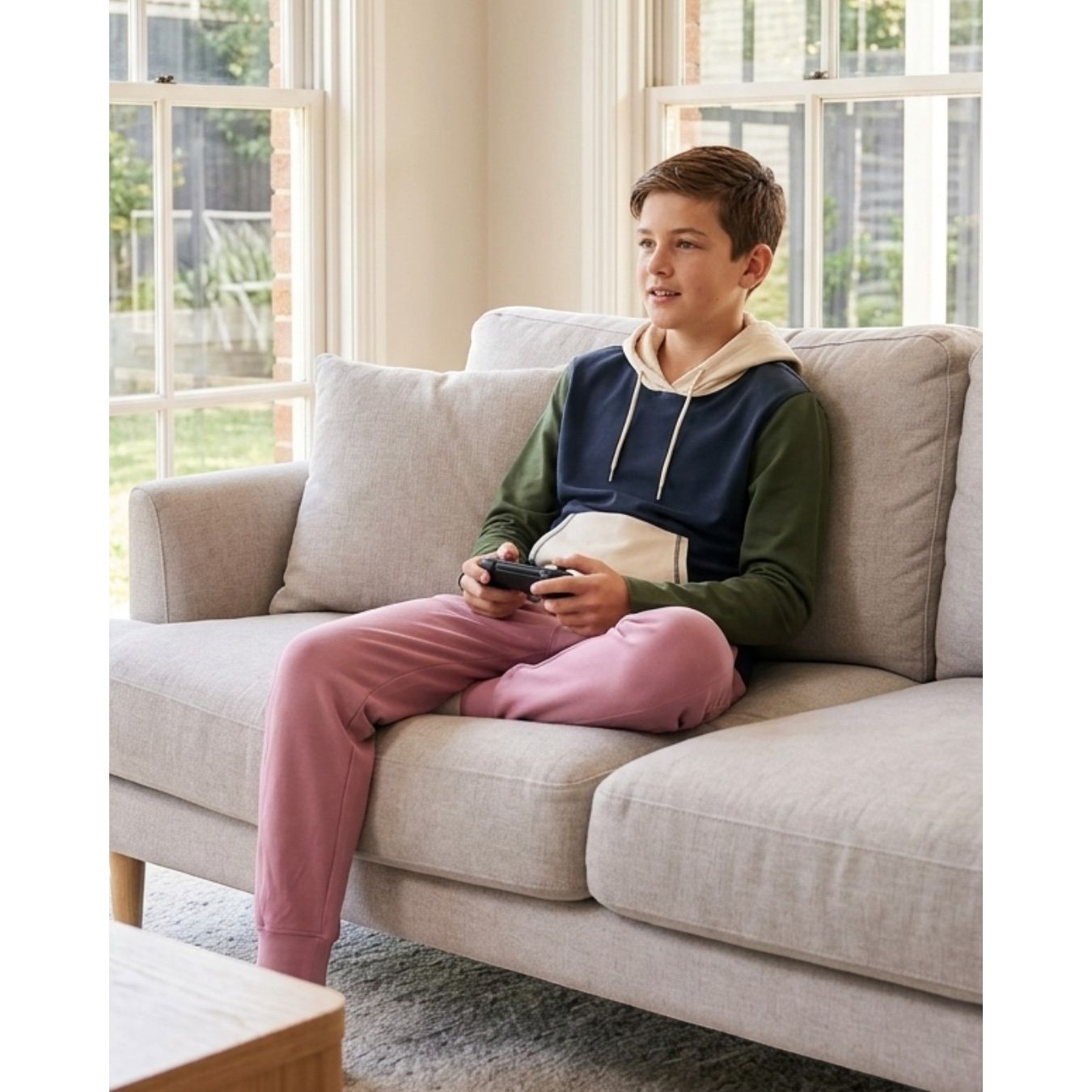 Comfort on the Spectrum kids peony pink bamboo cotton blend tracksuit pants