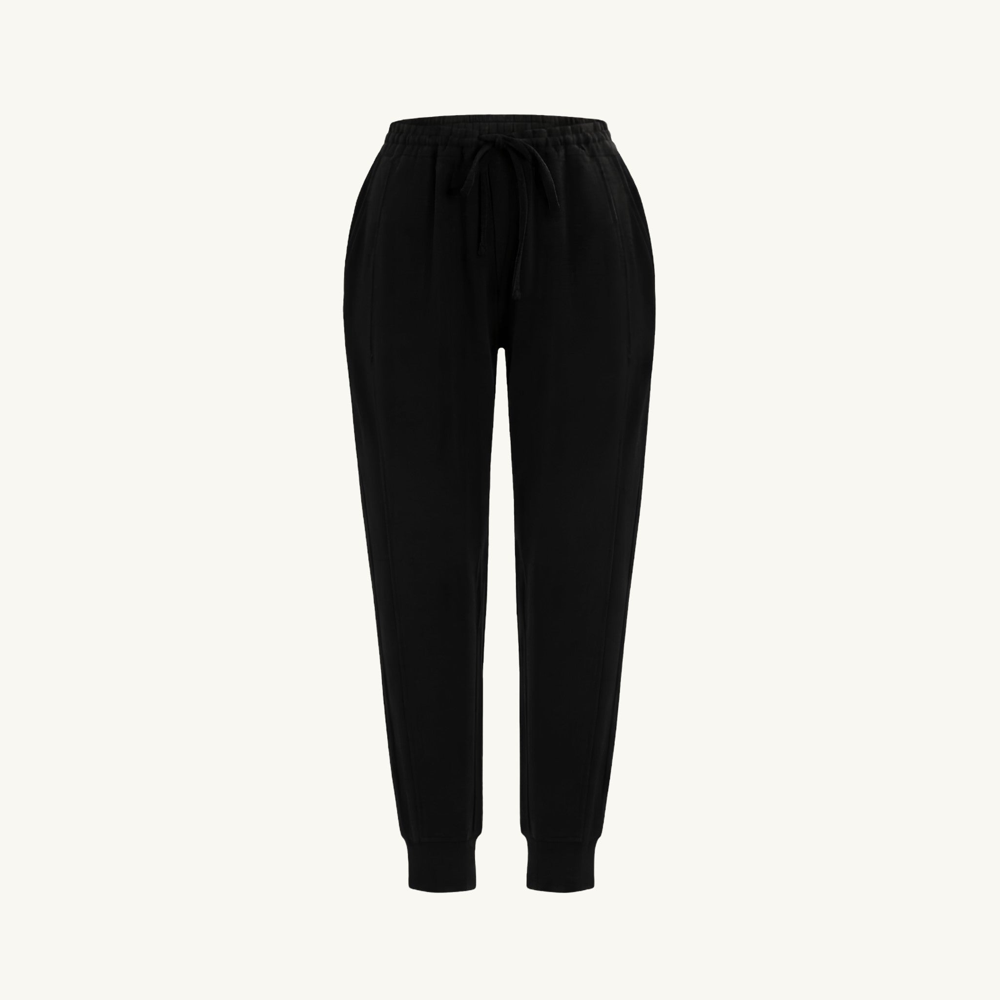 Comfort on the Spectrum black bamboo-cotton blend kids tracksuit pants with drawstring waist and cuffed ankles.