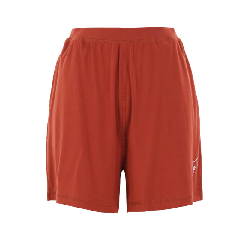 Product photo of adult caramel shorts - the bamboo short pyjamas from Comfort on the Spectrum.