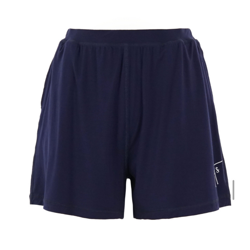 Product photo of navy shorts - the bamboo short pyjamas from Comfort on the Spectrum.