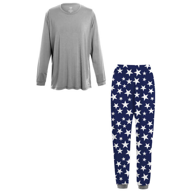 Product shot of stars  Long Set Pajamas for Teens & Kids from Comfort on the Spectrum.