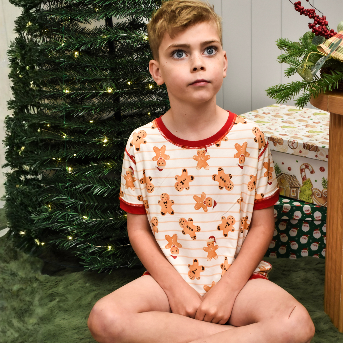 Kids Short Set - Gingerbread Kisses