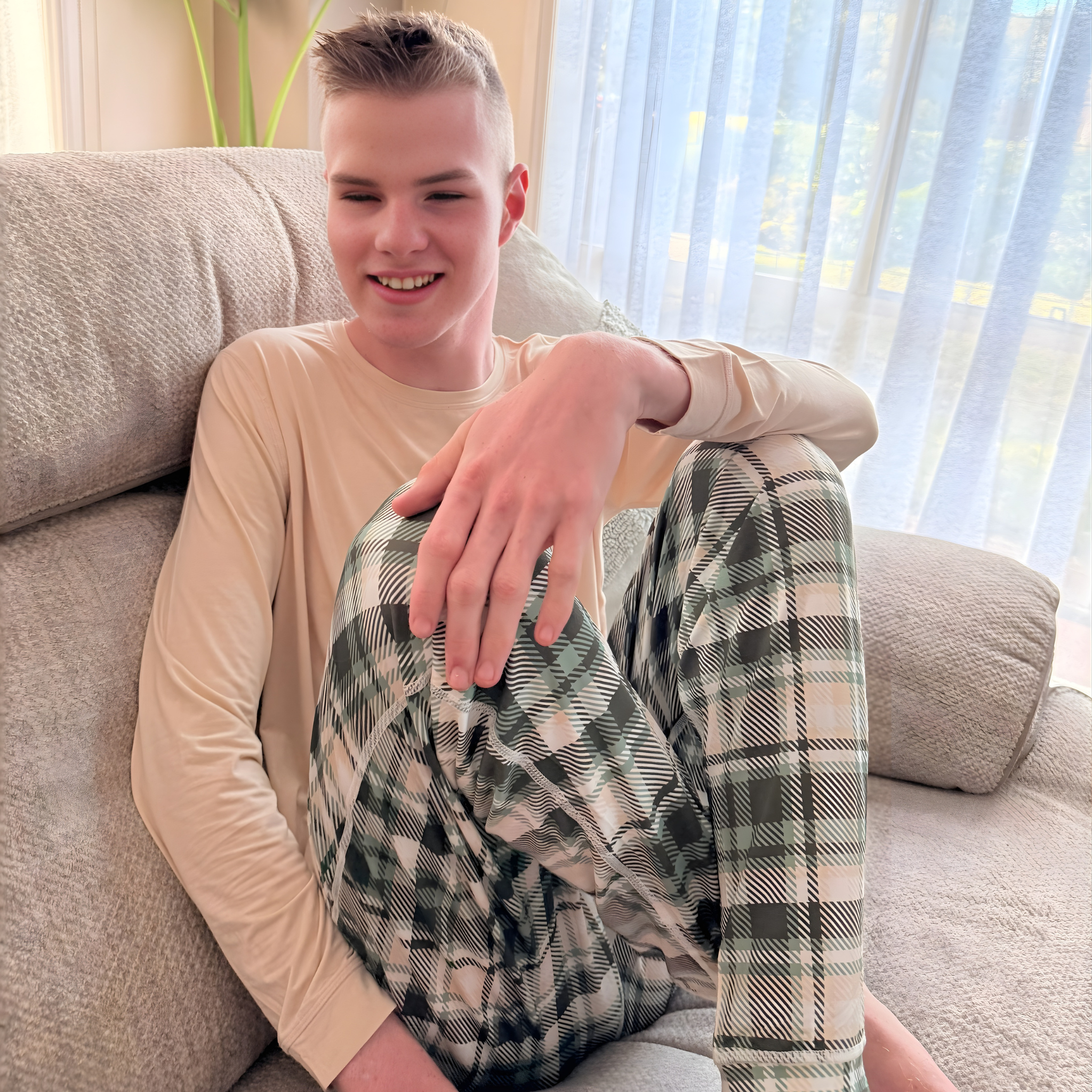 Adult Long Set - Evergreen Plaid