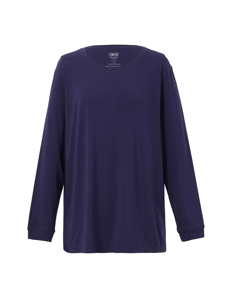 Basic long sleeve tops navy for adult image photo from Comfort on the Spectrum.