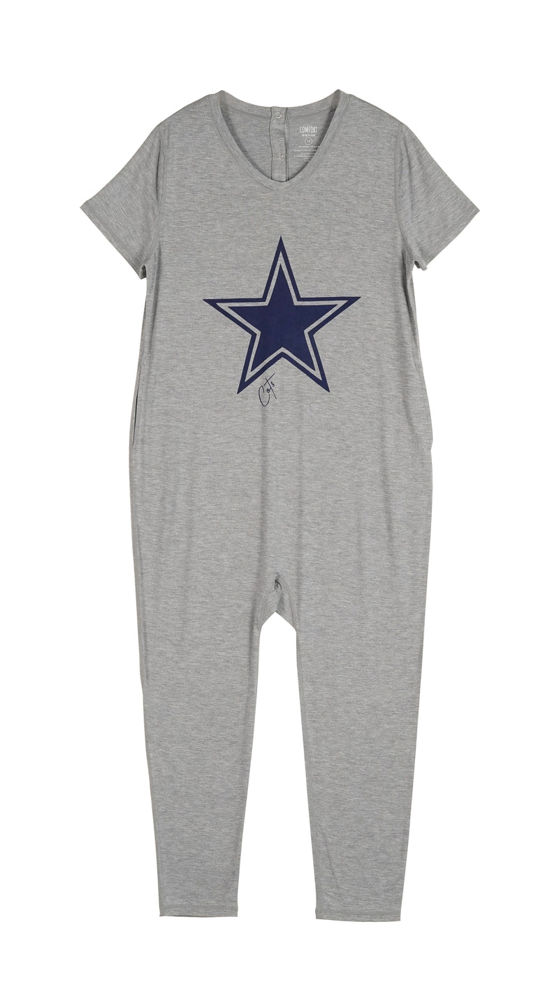 Product Image of Kids Grey Marle Jumpsuit Star from Comfort on the Spectrum. 