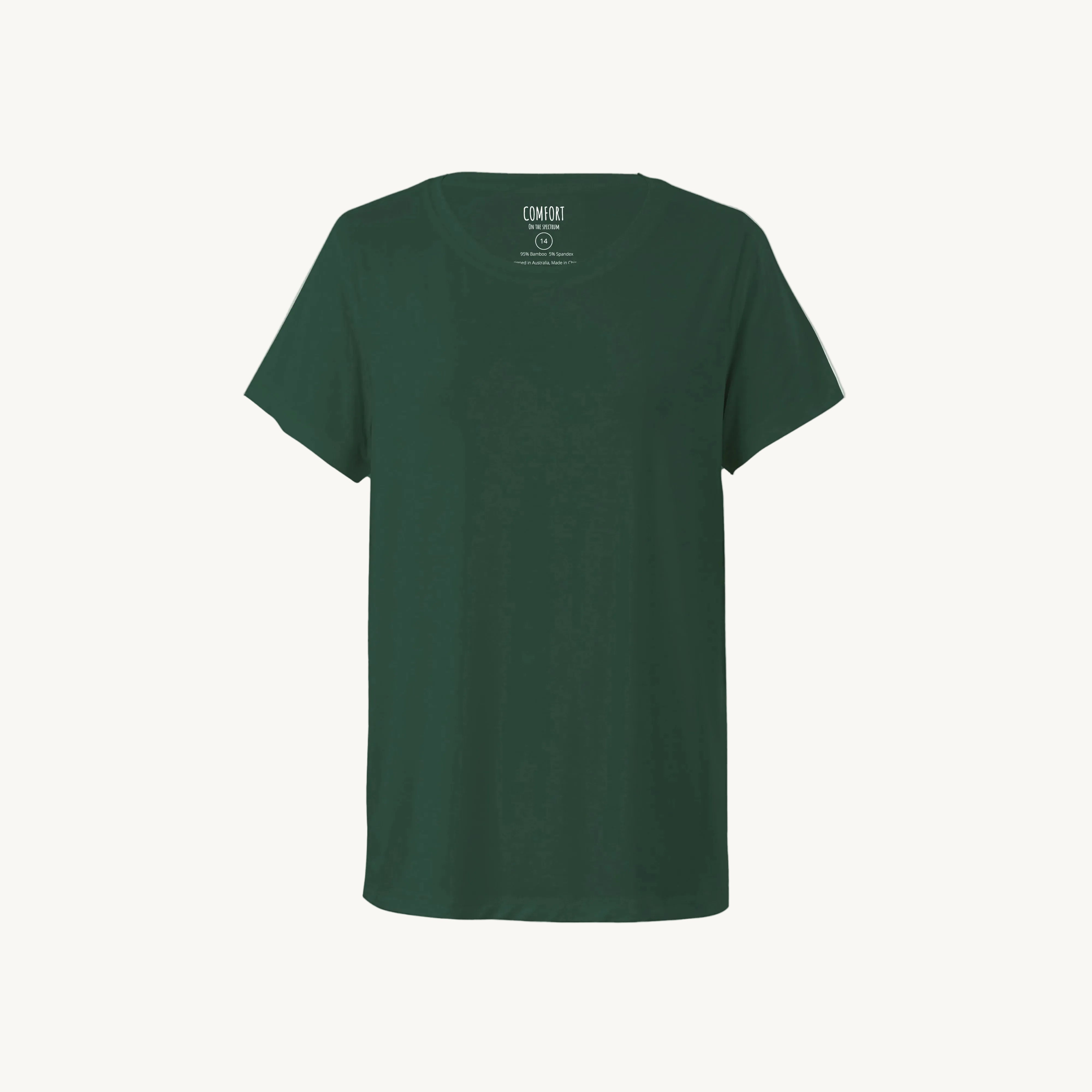 Green t-shirt on a white background