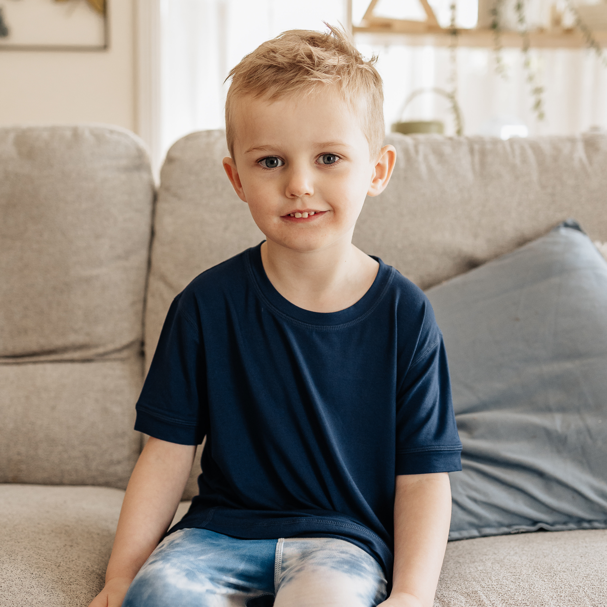 T-shirt (Kids)-Sensory Friendly Clothing-Comfort on the Spectrum-Navy-8-Comfort on the Spectrum
