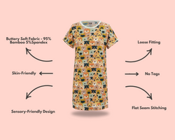 Kids Nightdress from Comfort on the Spectrum with sensory features.