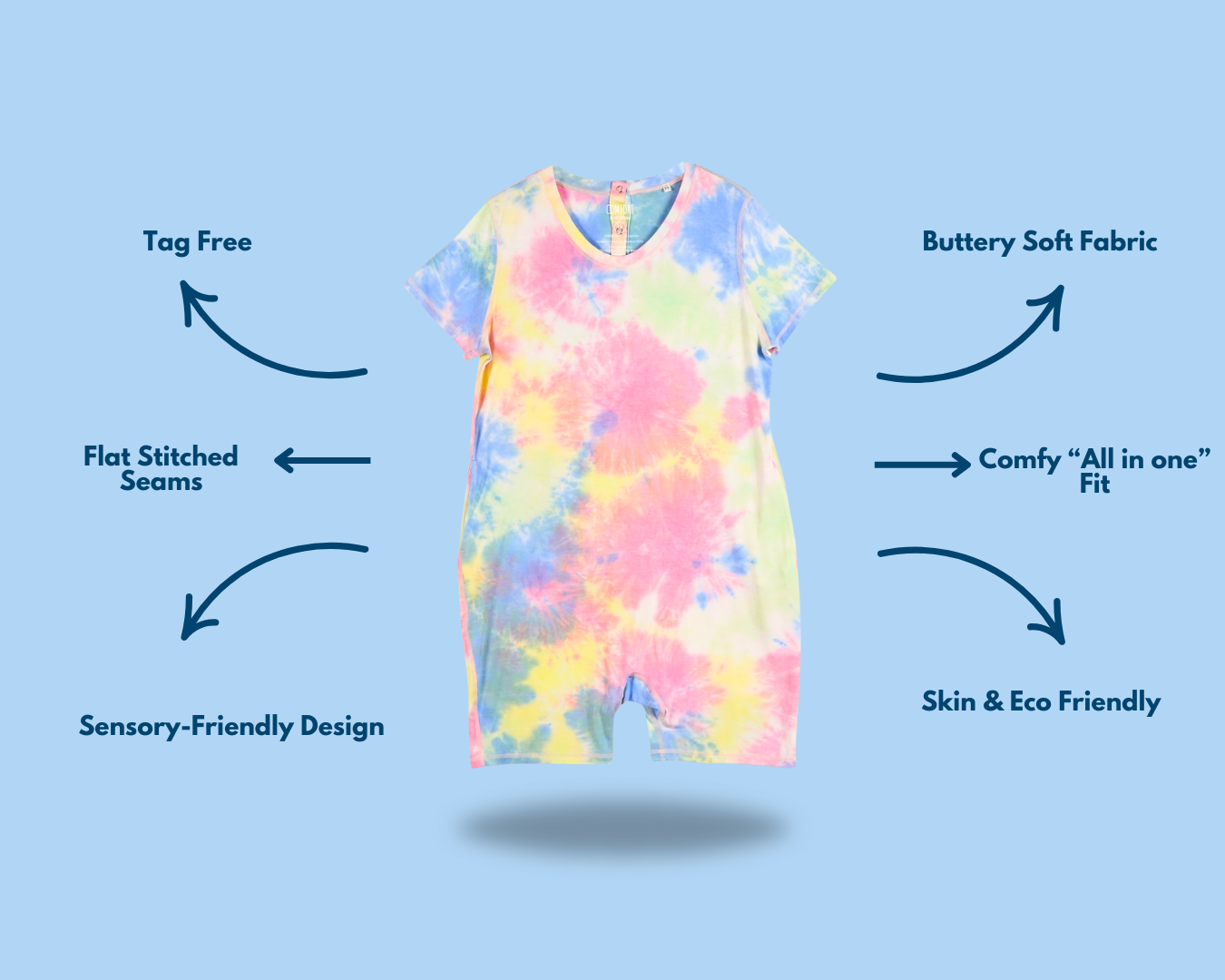Kids Playsuit from Comfort on the Spectrum with sensory features.