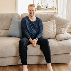 Navy Basic Long Sleeve Tops and Midnight Lounge Pants from Comfort on the Spectrum