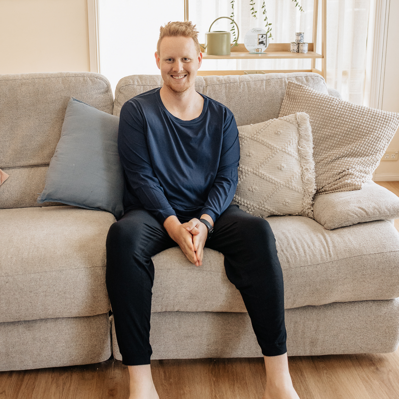 Navy Basic Long Sleeve Tops and Midnight Lounge Pants from Comfort on the Spectrum