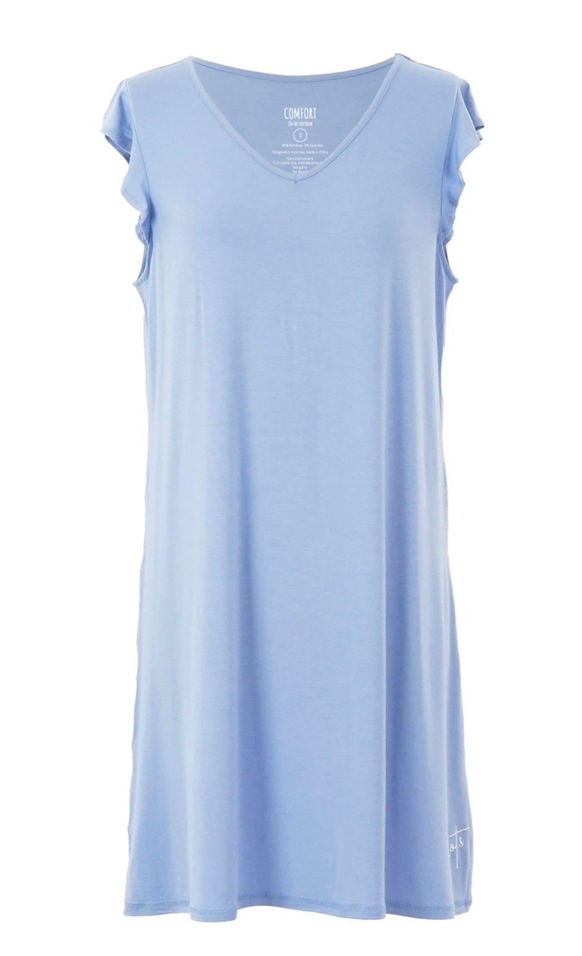 Product photo of blueberry breeze - Sleeveless Ladies Nighties in Australia from Comfort on the Spectrum.