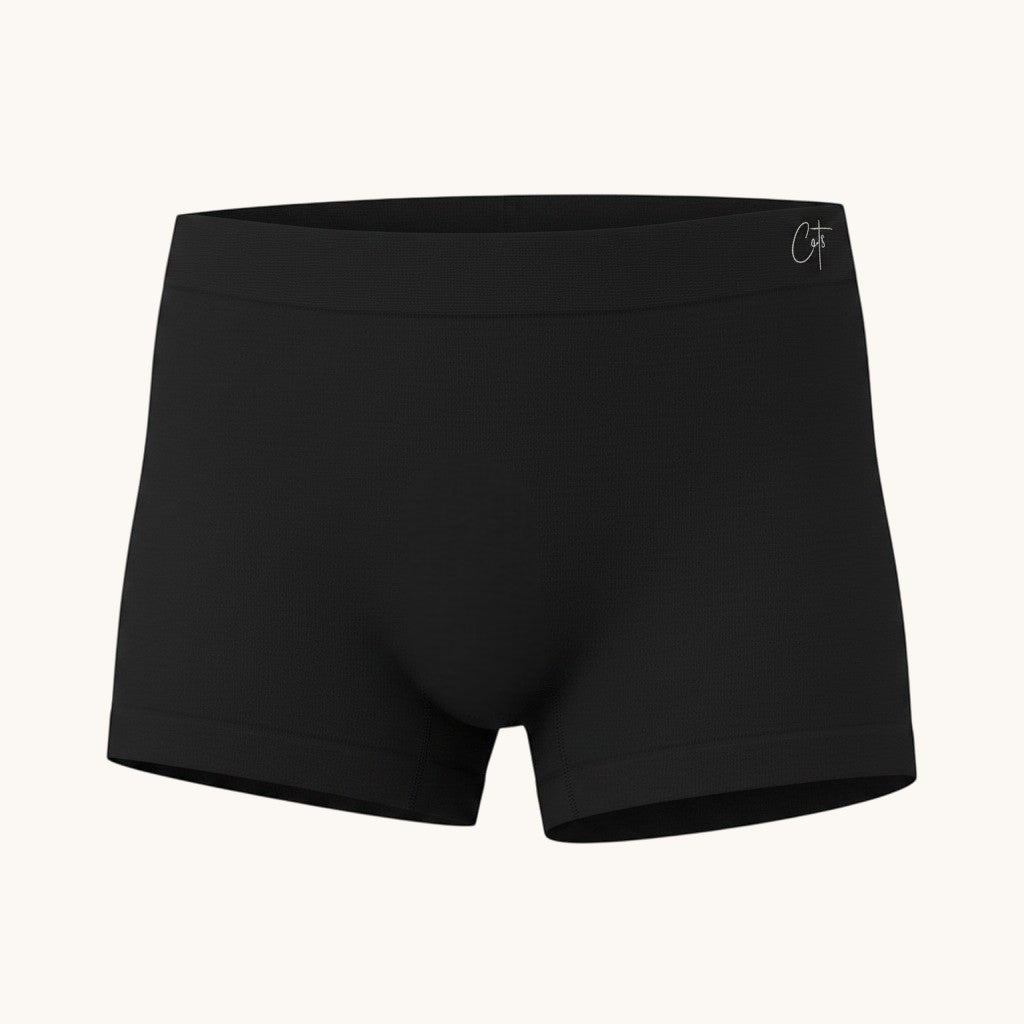 Comfort on the Spectrum black seamless boxer briefs made from soft, breathable Lenzing™ Modal fabric for kids.