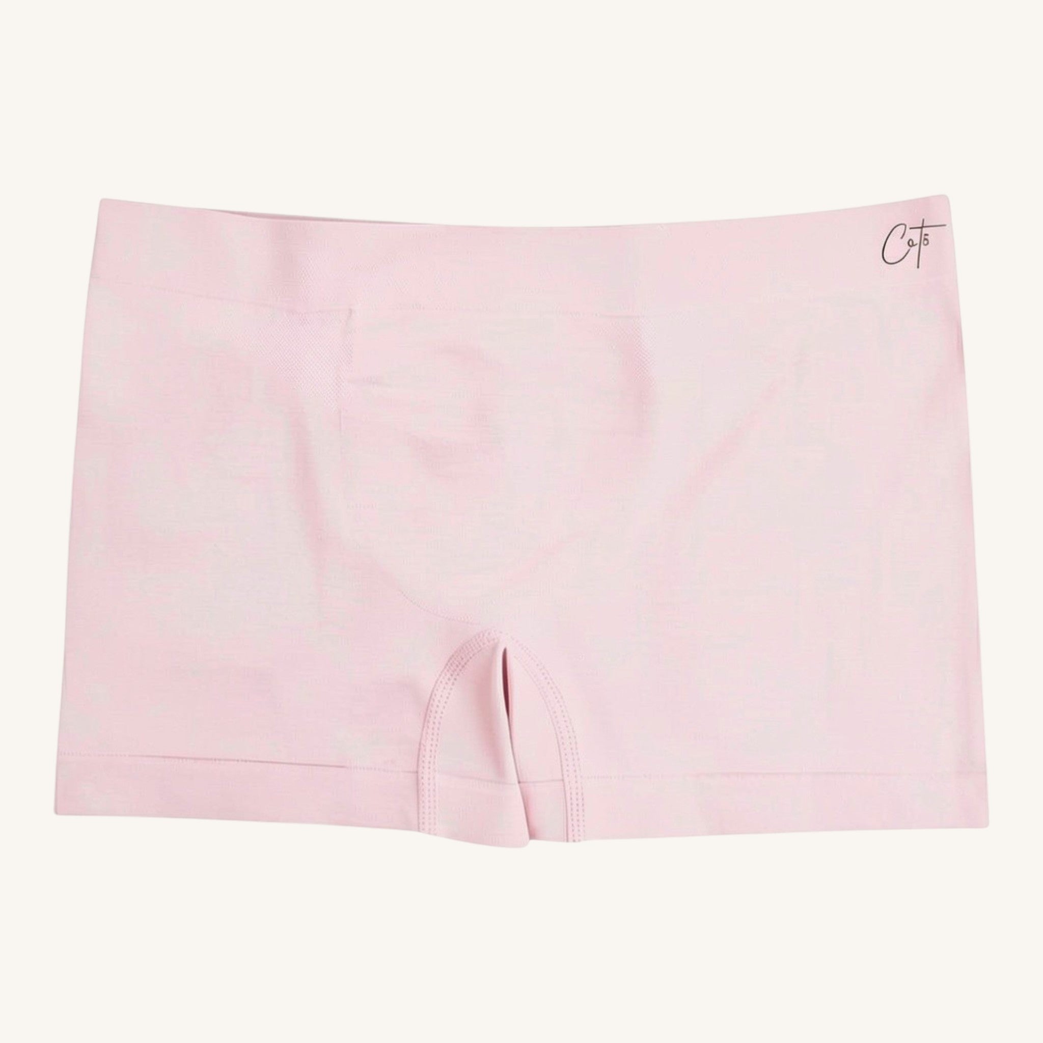 Comfort on the Spectrum Kids SkinSense™ seamless shorty briefs in petal pink, made from soft, breathable Lenzing™ Modal fabric.