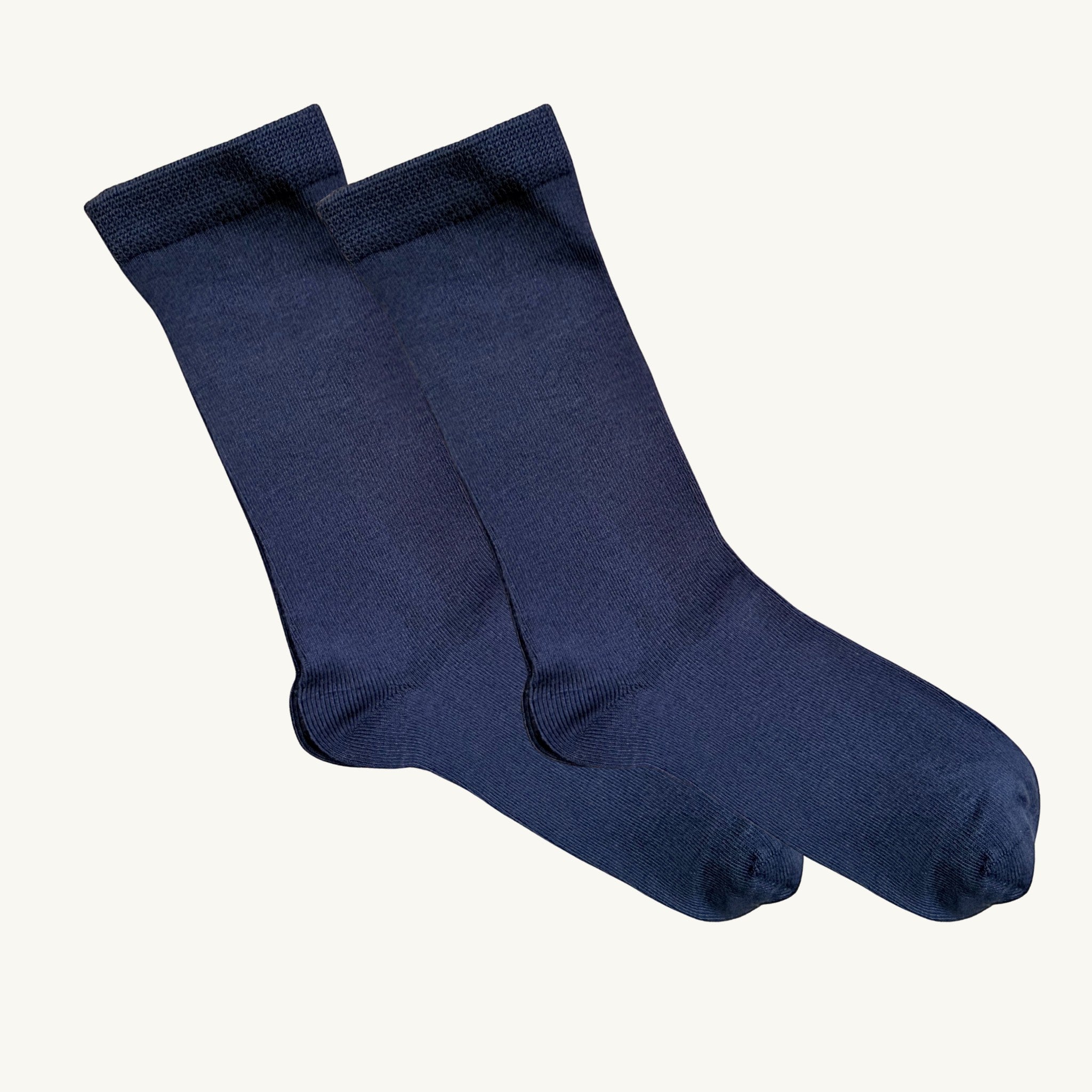 Comfort on the Spectrum Kids Classic Soothe Step™ Sensory Socks - Navy. Soft bamboo blend, seamless toe, non-restrictive top.
