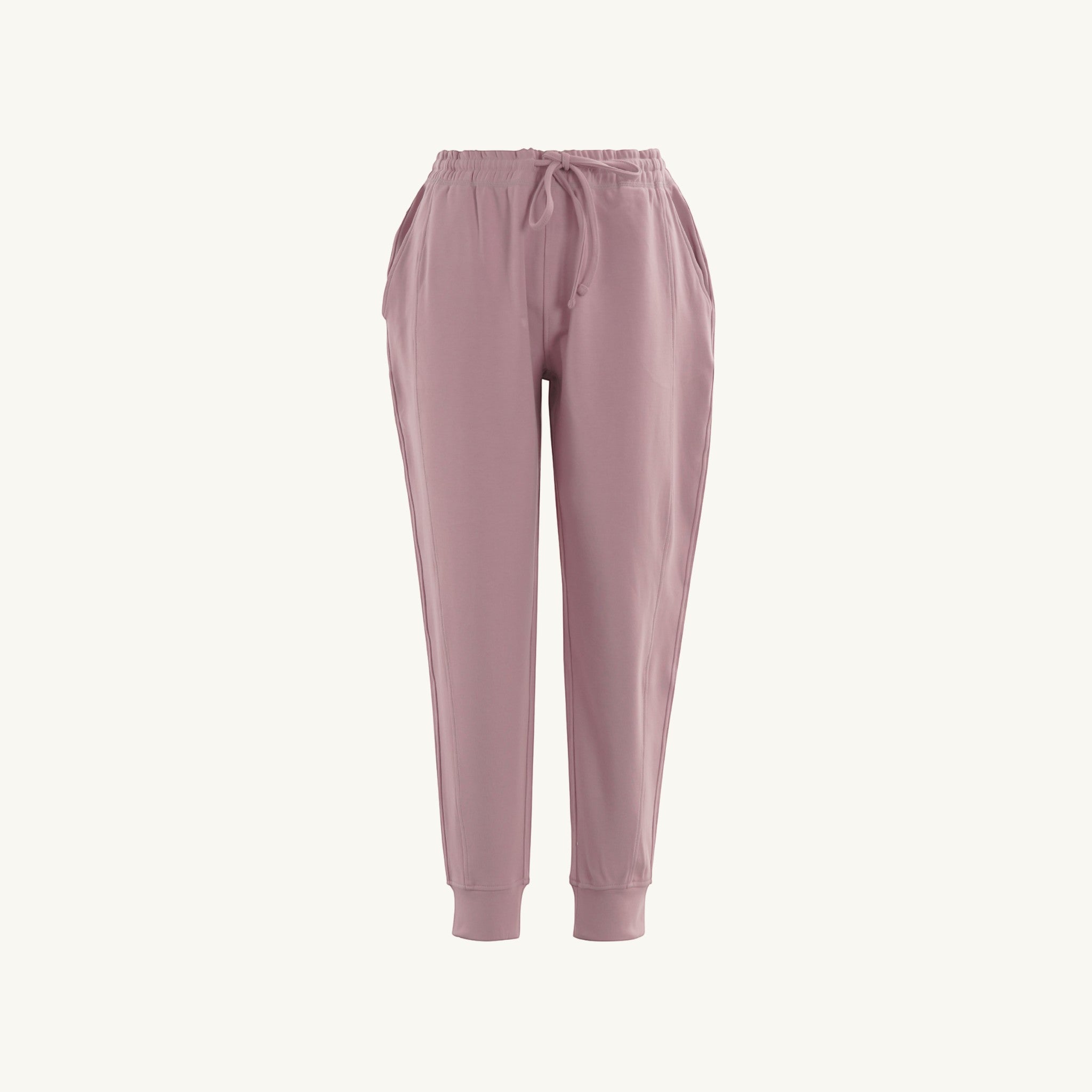 Comfort on the Spectrum kids peony pink tracksuit pants made from bamboo/cotton blend with drawstring waist and cuffed ankles.
