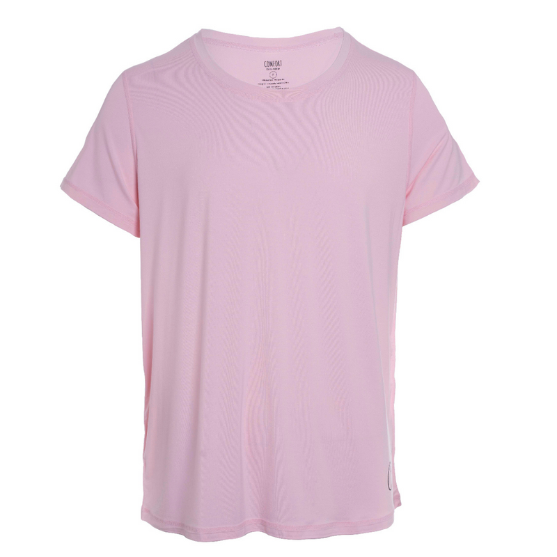 Product photo of pink adult t shirt - the bamboo t shirt from Comfort on the Spectrum.